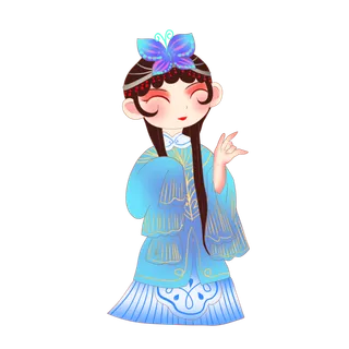 卡通京剧戏剧人物脸谱插画PNG图片 国潮中国风Q版戏剧人物PS素材