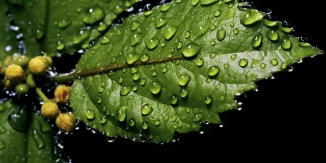 露珠绿叶摄影背景 露珠绿叶摄影背景