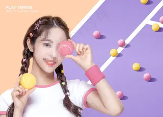 创意清新网球美女运动体育海报背景