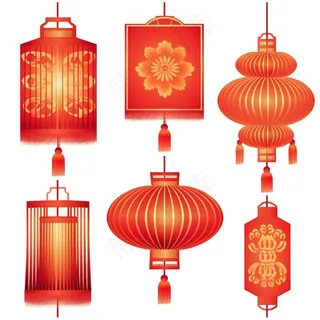 红灯笼喜庆插画免抠