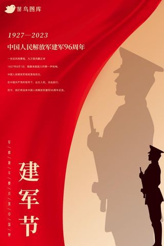 建军节成立96周年纪念海报