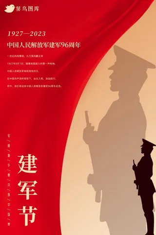 建军节成立96周年纪念海报