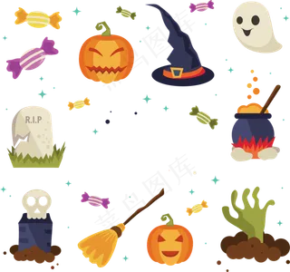 卡通万圣节节日糖果