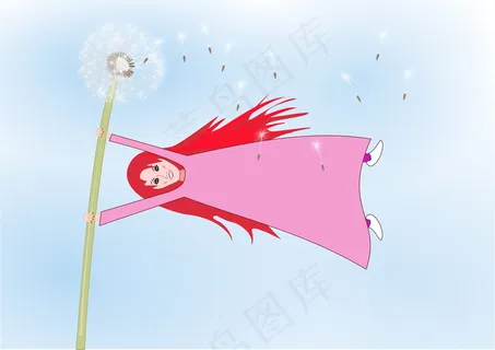 蒲公英卡通画图片