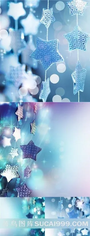 梦幻星星蓝色背景素材