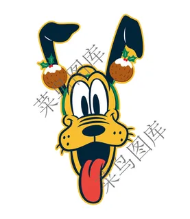 黄色狗头矢量图