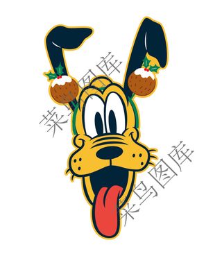 黄色狗头矢量图