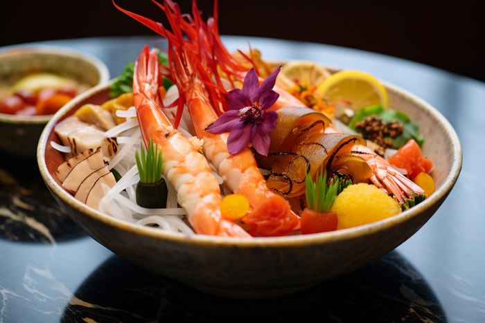 刺身平盘虾摄影图(4032x2688)