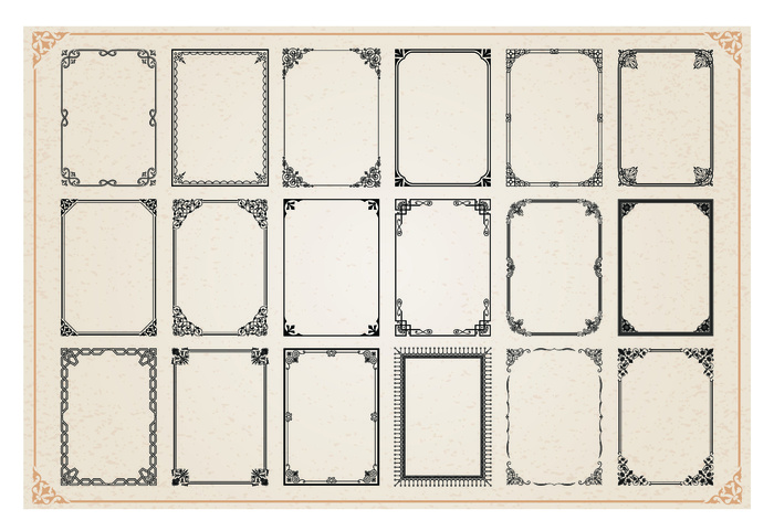 欧式复古线条边框花纹AI矢量LOGO角框花边分割线设计PSD卡片素材