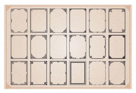 欧式复古线条边框花纹AI矢量LOGO角框花边分割线设计PSD卡片素材