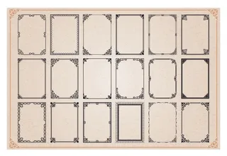 欧式复古线条边框花纹AI矢量LOGO角框花边分割线设计PSD卡片素材