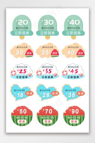 电商优惠券夏季促销活动个性通用模版