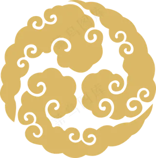彩云 古典云 祥云图案 祥云素材 创意祥云  橙色祥云 花边花纹 免抠