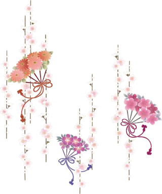 卡通彩色小花素材