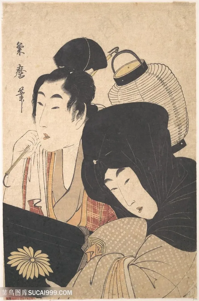 喜多川歌磨唯美日系美女艺术挂画