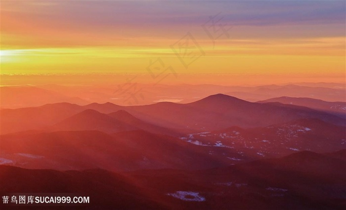 唯美夕阳山脉风景景色