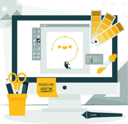 扁平化人物场景办公互联网等距ai矢量设计网页海报UI素材插画