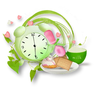 少儿兴趣班卡通时钟早餐