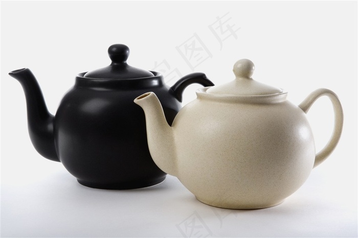 黑白茶壶图片素材