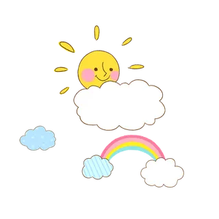 太阳云朵彩虹