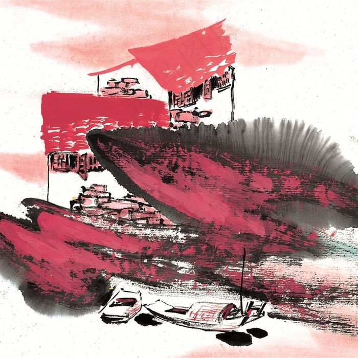 江南水乡之秋艺术绘画美图素材