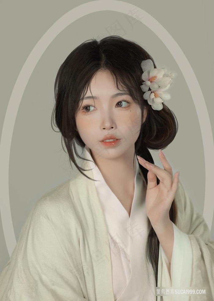 典雅古装汉服唯美清纯少女图片素材