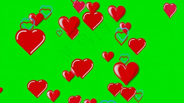 爱, 绿色屏幕, 心, 色键, 覆盖, 情人节, 朋友的船