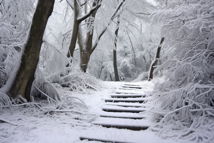 冬天大雪雪花雾凇摄影图(4032x2688)