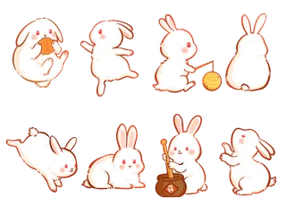 可爱卡通兔子免抠PNG素材