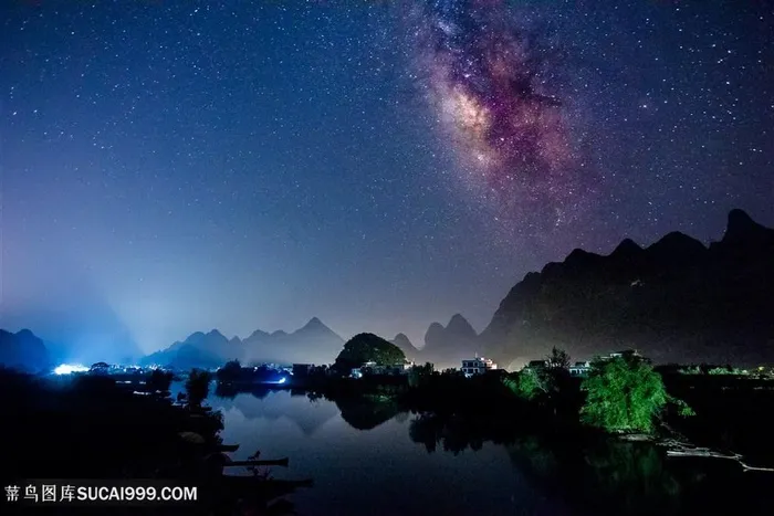 桂林银河星空高清图片背景