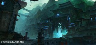 中国风黑暗城CG原画绘画图片