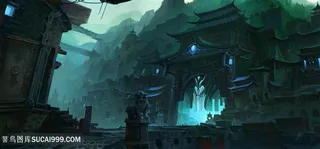 中国风黑暗城CG原画绘画图片