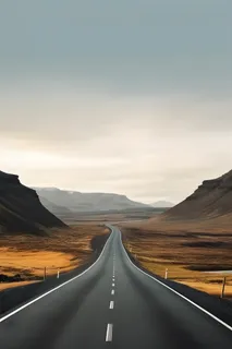 公路山脉简约摄影