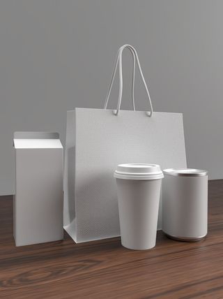 咖啡VI样机贴图包装logo样机