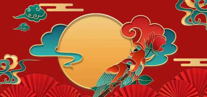 中国风国潮宫廷复古祥云锦鲤花卉扇子BANNER海报背景PSD素材 中国风国潮宫廷复古祥云锦鲤花卉扇子BANNER海报背景PSD素材