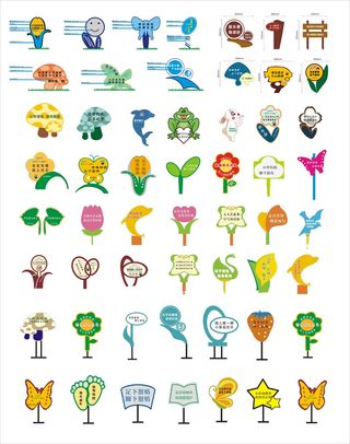 清新爱护花草指示牌