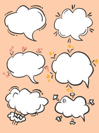 爆炸云回话气泡素材元素