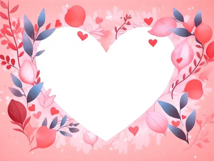爱心边框粉色素材背景(4928x3712)