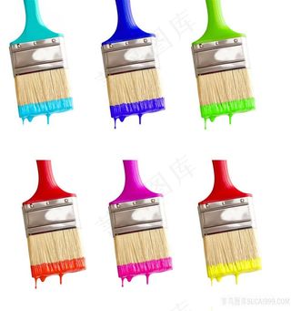 颜料刷子与涂料高清图