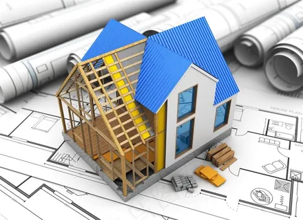 立在cad图纸上的3d房屋模型建筑效果图 立在cad图纸上的3d房屋模型建筑效果图