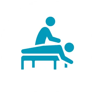 蓝色人物剪影按摩卡通