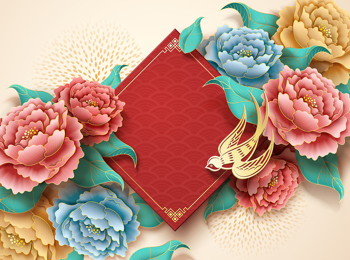 中式传统新年春节矢量素材