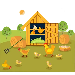 小鸡笼卡通