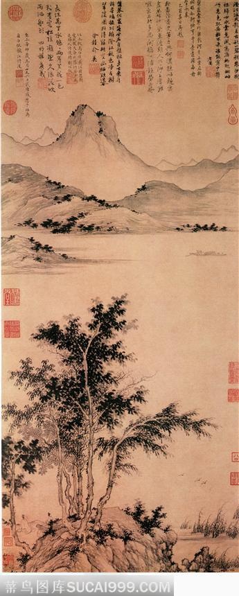 秋江待渡图