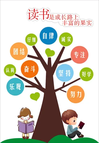 学校雕刻标语读书是成长路上丰富的果实