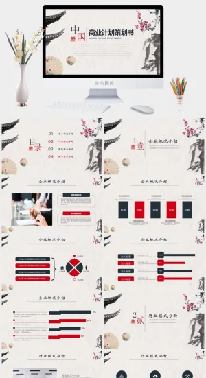 简约动态商务高端大气商业计划书公司企业融资项目策规划PPT模板预览图