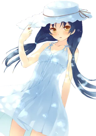 蓝色清新女孩素材人物卡通