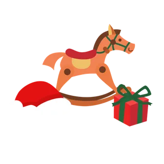 木马玩具剪贴画儿童节幼儿园插画