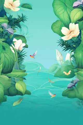 创意清新国风花背景图