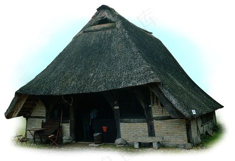 古色古香的茅草屋